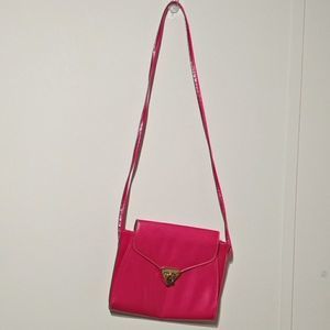 Hot pink patent purse gold clasp sparkly Barbie crossbody Y2K vintage bag